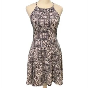 Mossimo Supply Co Black & White Floral Tribal Sleeveless Halter Top A-Line Dress